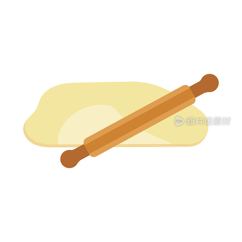 Rolling pin dough vector illustration dough kitchen cooking food pin bakery flour wood pastry wooden preparation homemade bake ingredient
